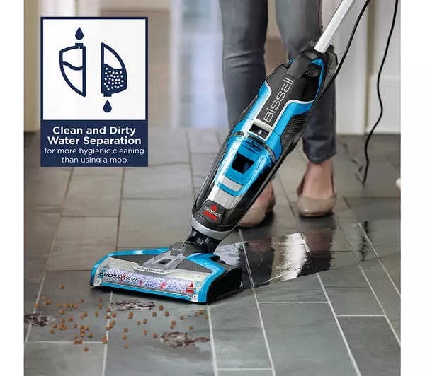 BISSELL CrossWave Upright Hard Floor Vacuum Cleaner - Titanium & Blue - Image 3
