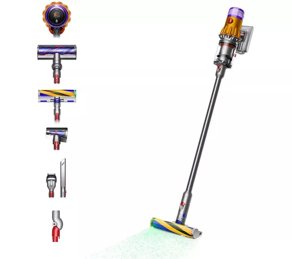 DYSON V12 Detect Slim Absolute Cordless Vacuum Cleaner - Nickel & Yellow