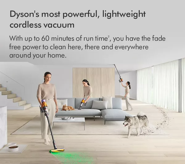 DYSON V12 Detect Slim Absolute Cordless Vacuum Cleaner - Nickel & Yellow - Image 2