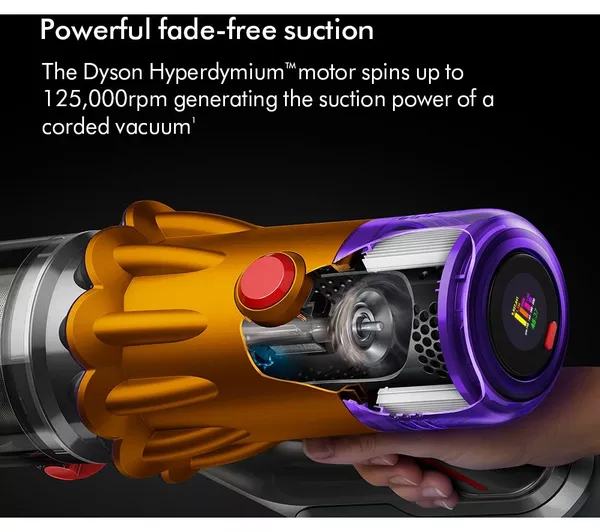 DYSON V12 Detect Slim Absolute Cordless Vacuum Cleaner - Nickel & Yellow - Image 4