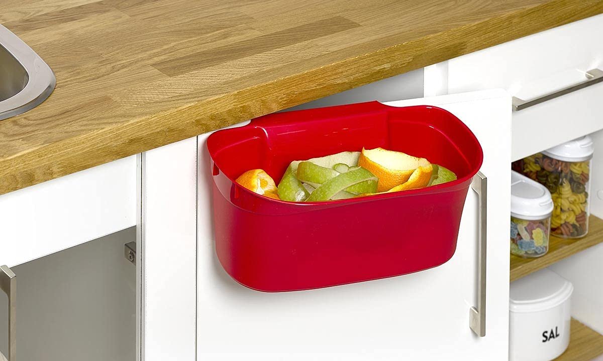 Kitchen Over-Cabinet Hanging Trash Bin – Fuchsia (31 x 17.5 x 13 cm) - Image 5