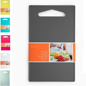 Plastic Chopping Board Cutting Board, Professional Kitchen Catering Cutting Boards with Hanging Hole, Camping Chopping Board, Durable Dishwasher Safe (36x24cm - Dark Grey)