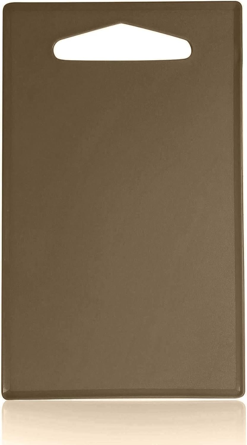Plastic Chopping Board Cutting Board, Professional Kitchen Catering Cutting Boards with Hanging Hole, Camping Chopping Board, Durable Dishwasher Safe (36x24cm - Brown) - Image 3