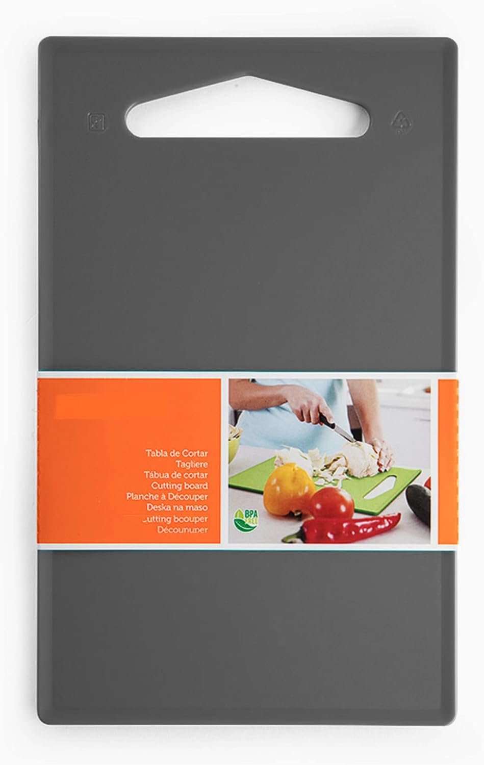Plastic Chopping Board Cutting Board, Professional Kitchen Catering Cutting Boards with Hanging Hole, Camping Chopping Board, Durable Dishwasher Safe (36x24cm - Dark Grey) - Image 2