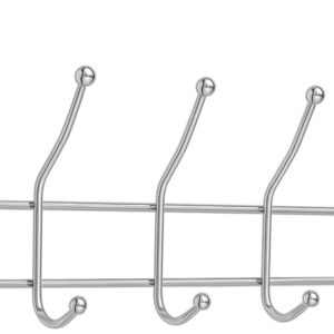 Coat Hangers - Over The Door Hooks - Chrome Heavy Duty Door Hanger for Coats Robes Hats Clothes Towels - Hanging Towel Rack Organizer - Easy Install Space Saving Bathroom Hooks
