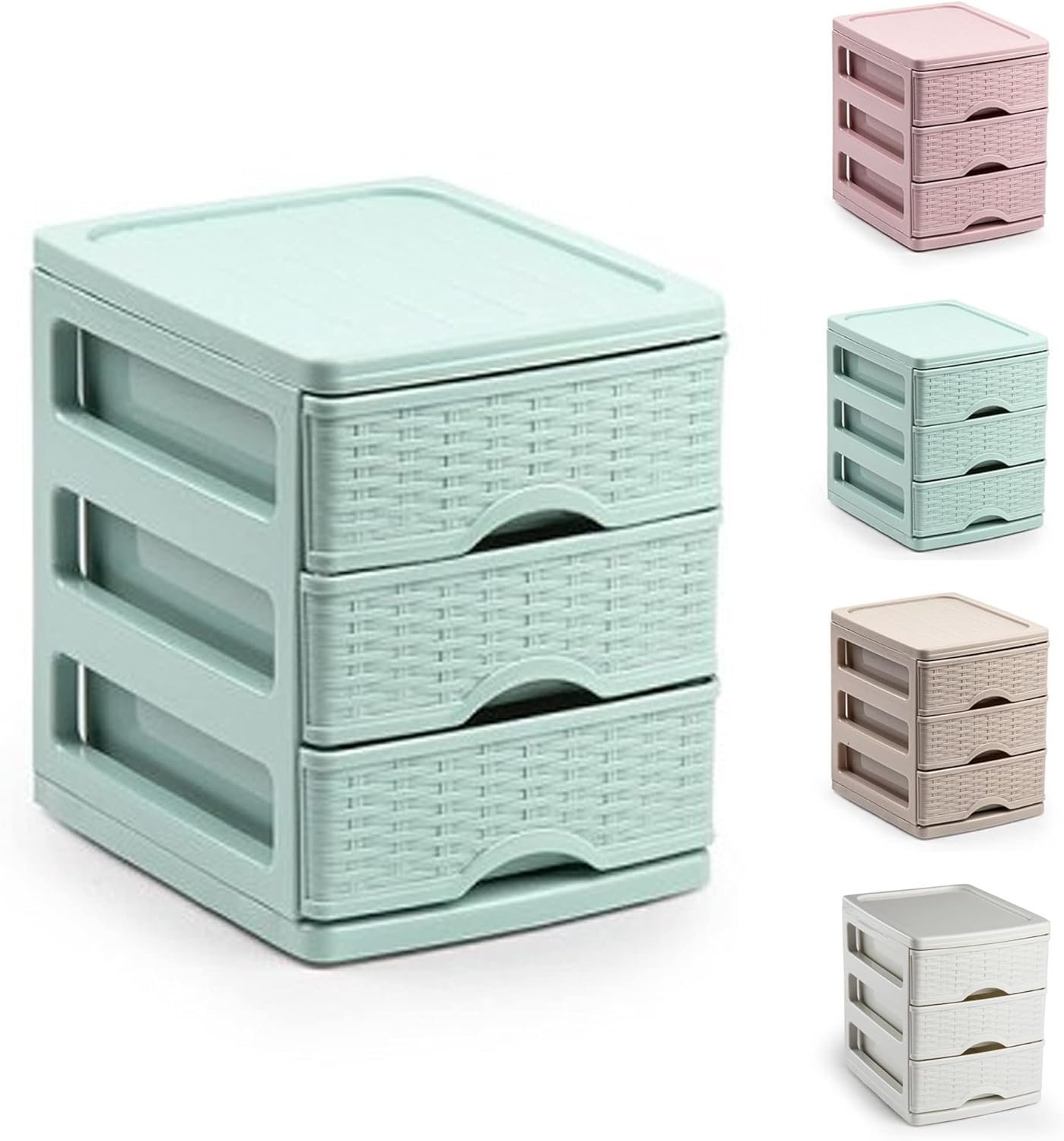 Plastic Desktop Storage Unit with Drawers