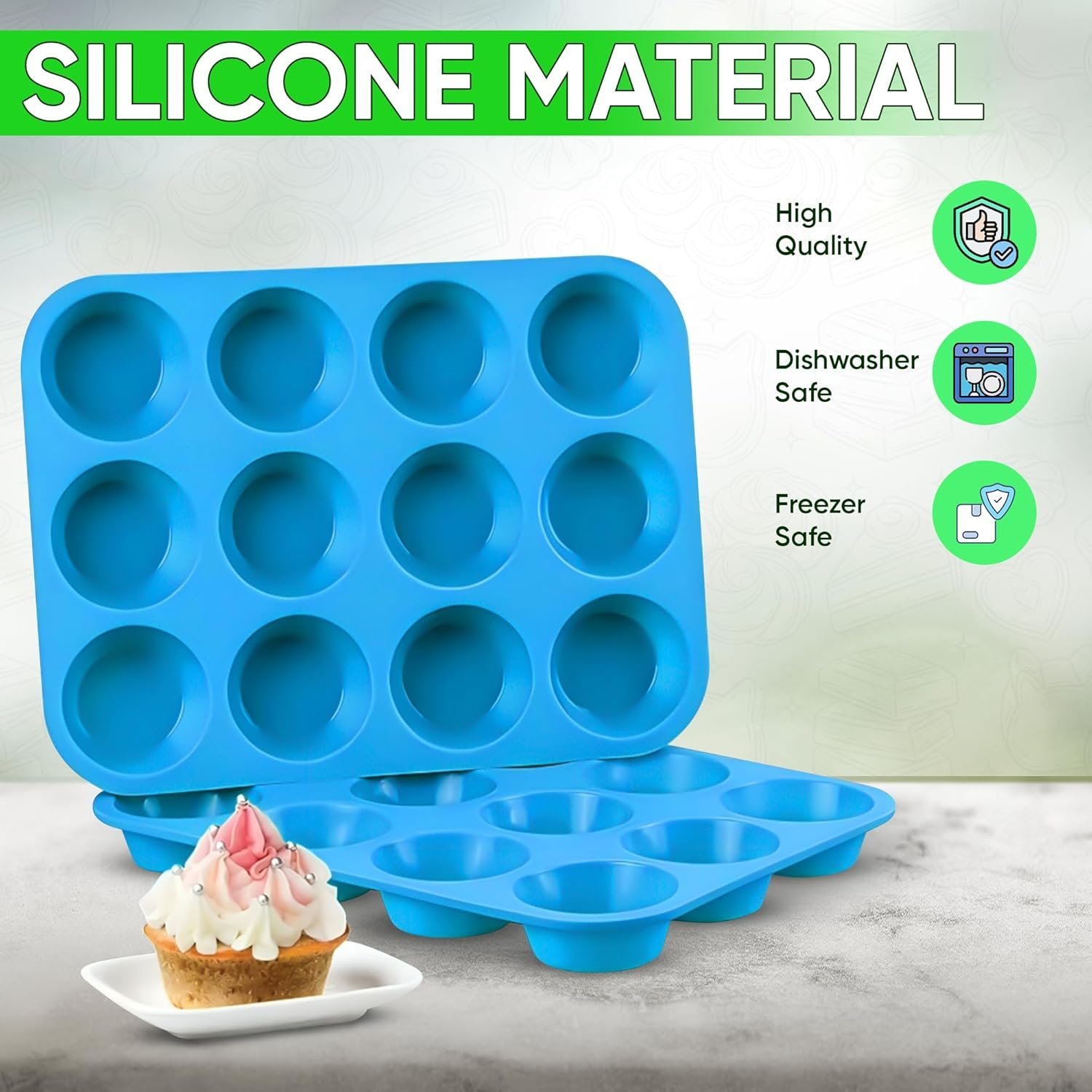 12-Piece Large Silicone Muffin Tray - Image 5