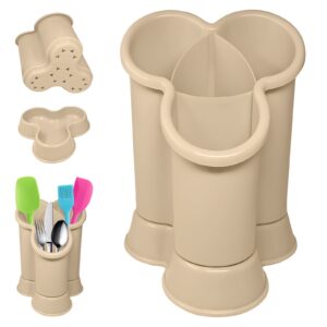 4-Compartment High-Grade Plastic Sink Tidy Cutlery Drainer – Taupe (Design 2)